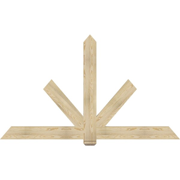 Ekena Millwork Kennewick Rough Sawn Timber Gable Bracket, Douglas Fir, 84"W x 49"H x 2"D x 6"F, 14/12 Pitch GBW084X49X0206KEN00RDF - main